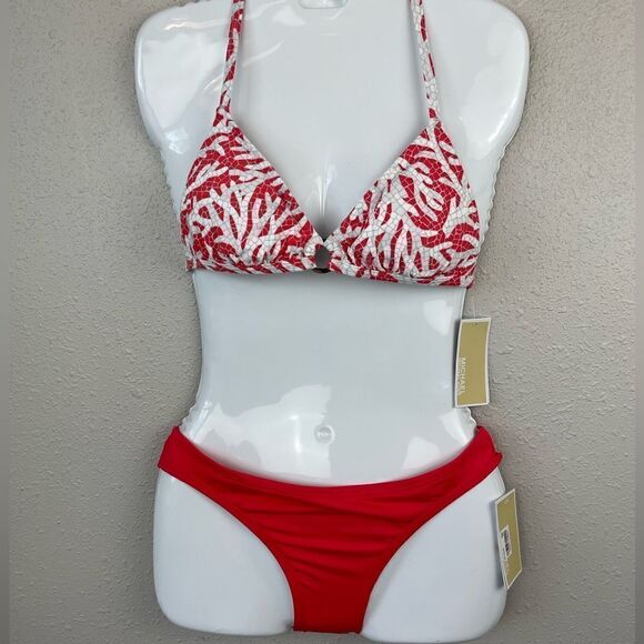 MICHAEL Michael Kors Other - NWT MICHAEL Michael Kors Sea Coral Bikini Top and Matching Bottoms Size S